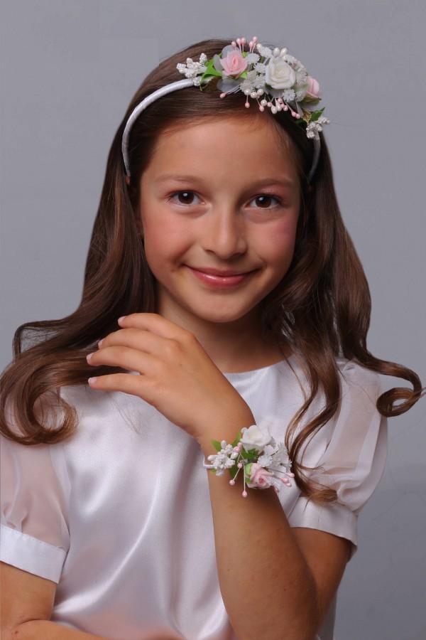 Opaska komunijna z bransoletką jak żywa UK-OPŻ10 - obraz 1