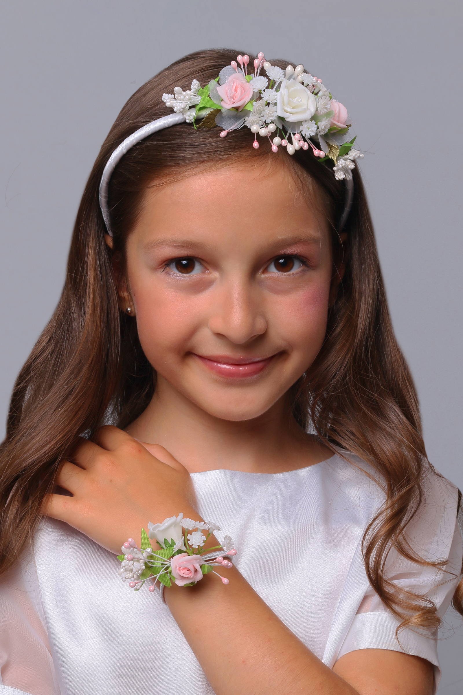 Opaska komunijna z bransoletką jak żywa UK-OPŻ10 - obraz 0