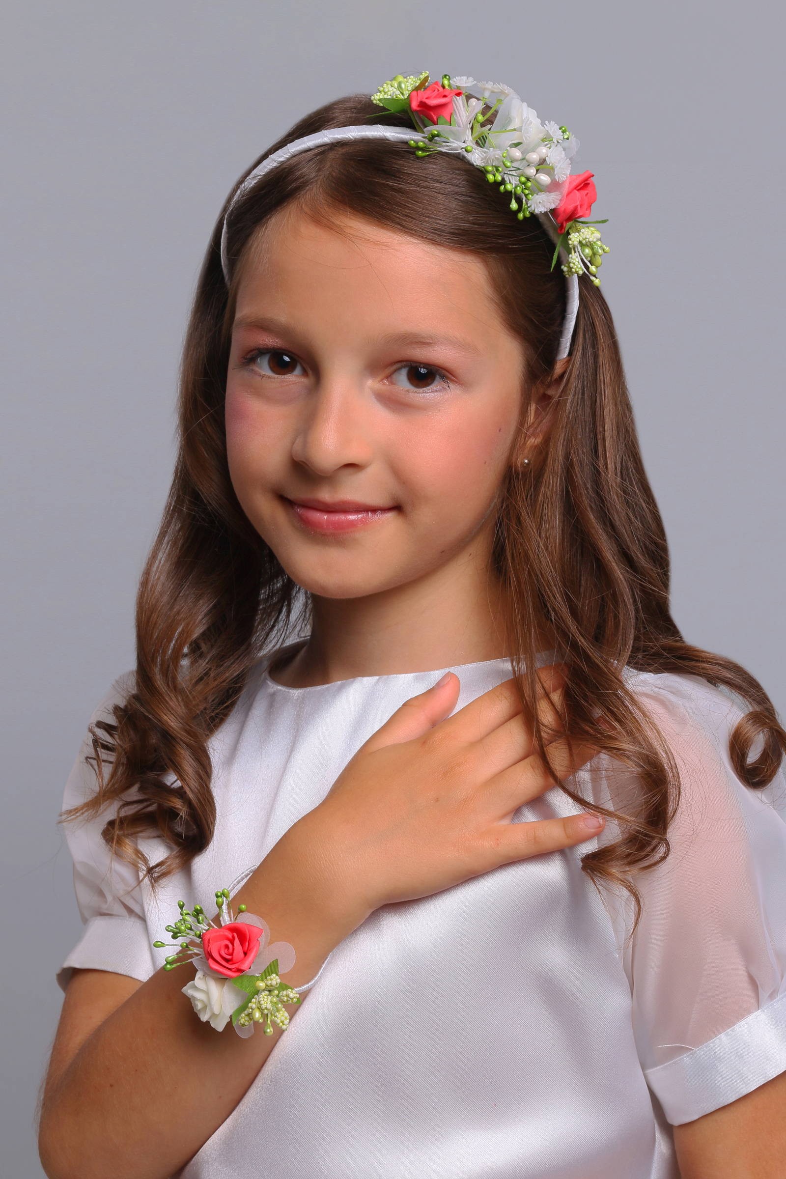 Opaska komunijna z bransoletką jak żywa UK-OPŻ11 - obraz 1