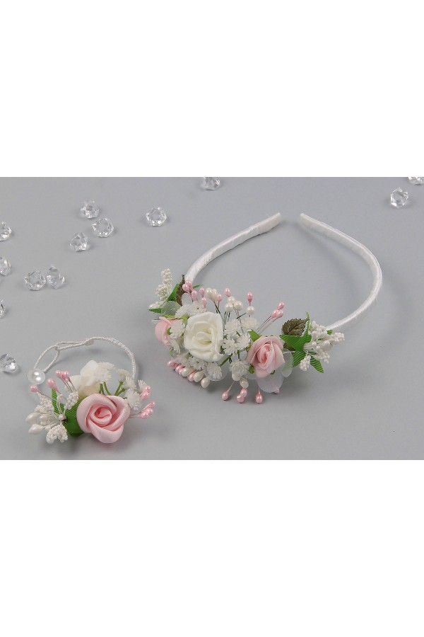 Opaska komunijna z bransoletką jak żywa UK-OPŻ10 - obraz 3