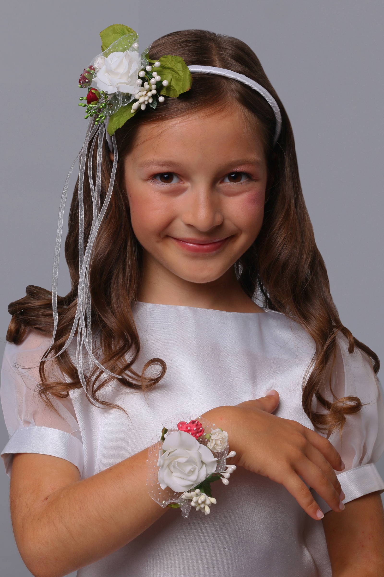 Opaska komunijna z bransoletką jak żywa UK-OPŻ13 - obraz 1