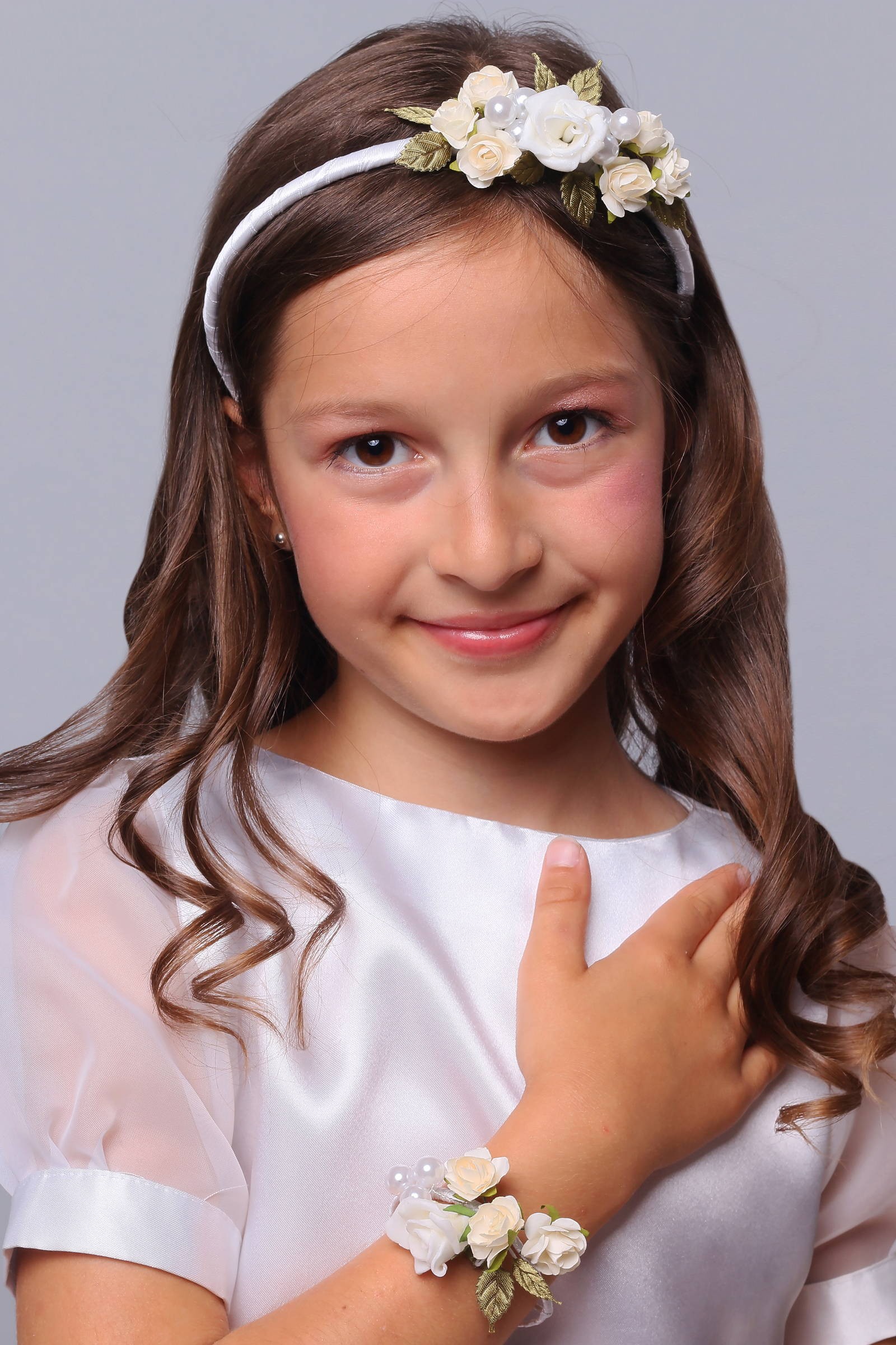 Opaska komunijna z bransoletką jak żywa UK-OPŻ12 - obraz 0