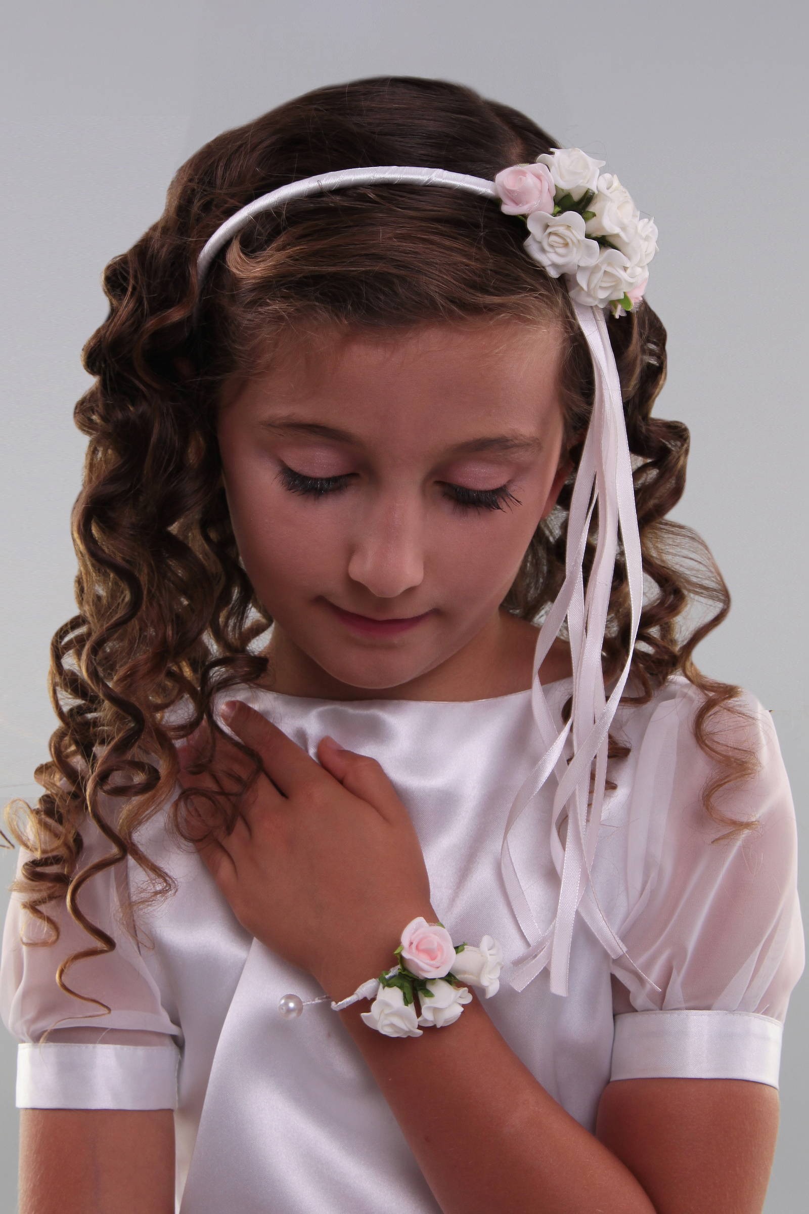 Opaska komunijna z bransoletką jak żywa UK-OPŻ14 - obraz 0