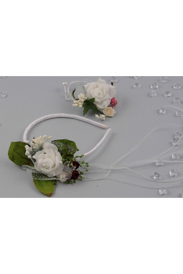 Opaska komunijna z bransoletką jak żywa UK-OPŻ13 - obraz 2