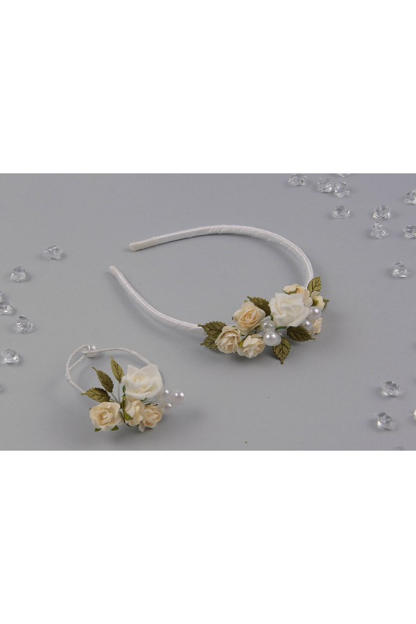 Opaska komunijna z bransoletką jak żywa UK-OPŻ12 - obraz 3