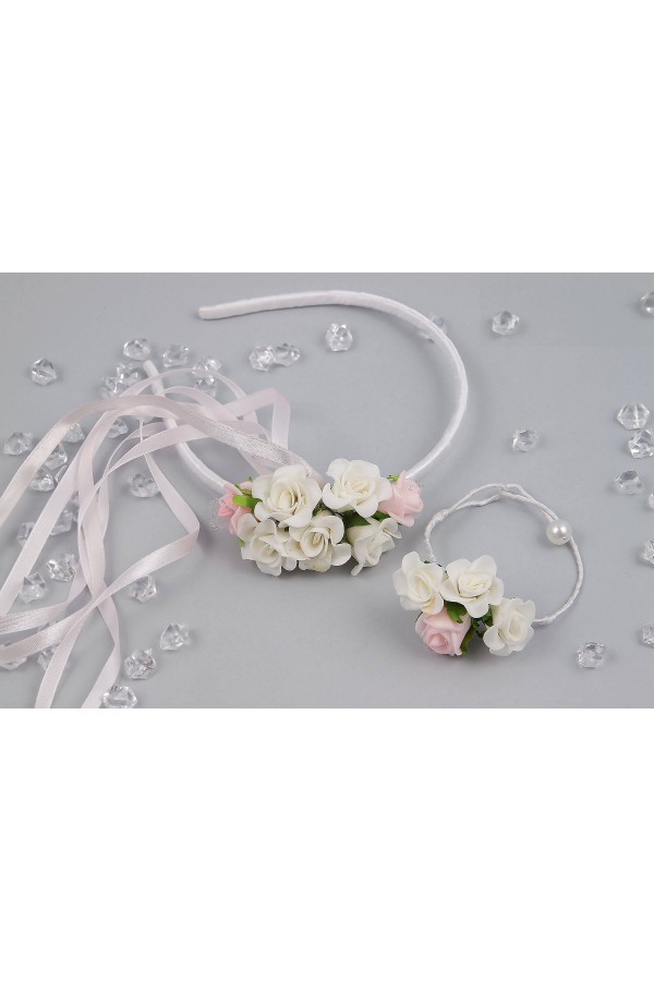 Opaska komunijna z bransoletką jak żywa UK-OPŻ14 - obraz 3