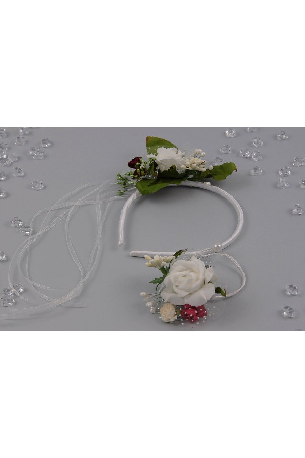 Opaska komunijna z bransoletką jak żywa UK-OPŻ13 - obraz 3