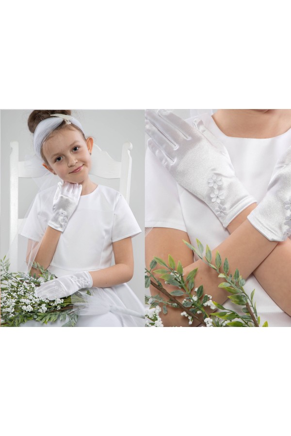 Rękawiczki komunijne klasyczne UK-Nr0 - obraz 1