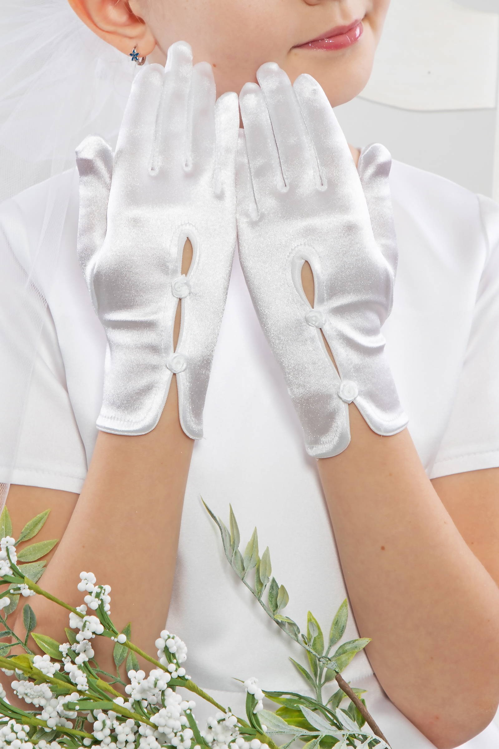 Rękawiczki komunijne klasyczne UK-Nr10 - obraz 0