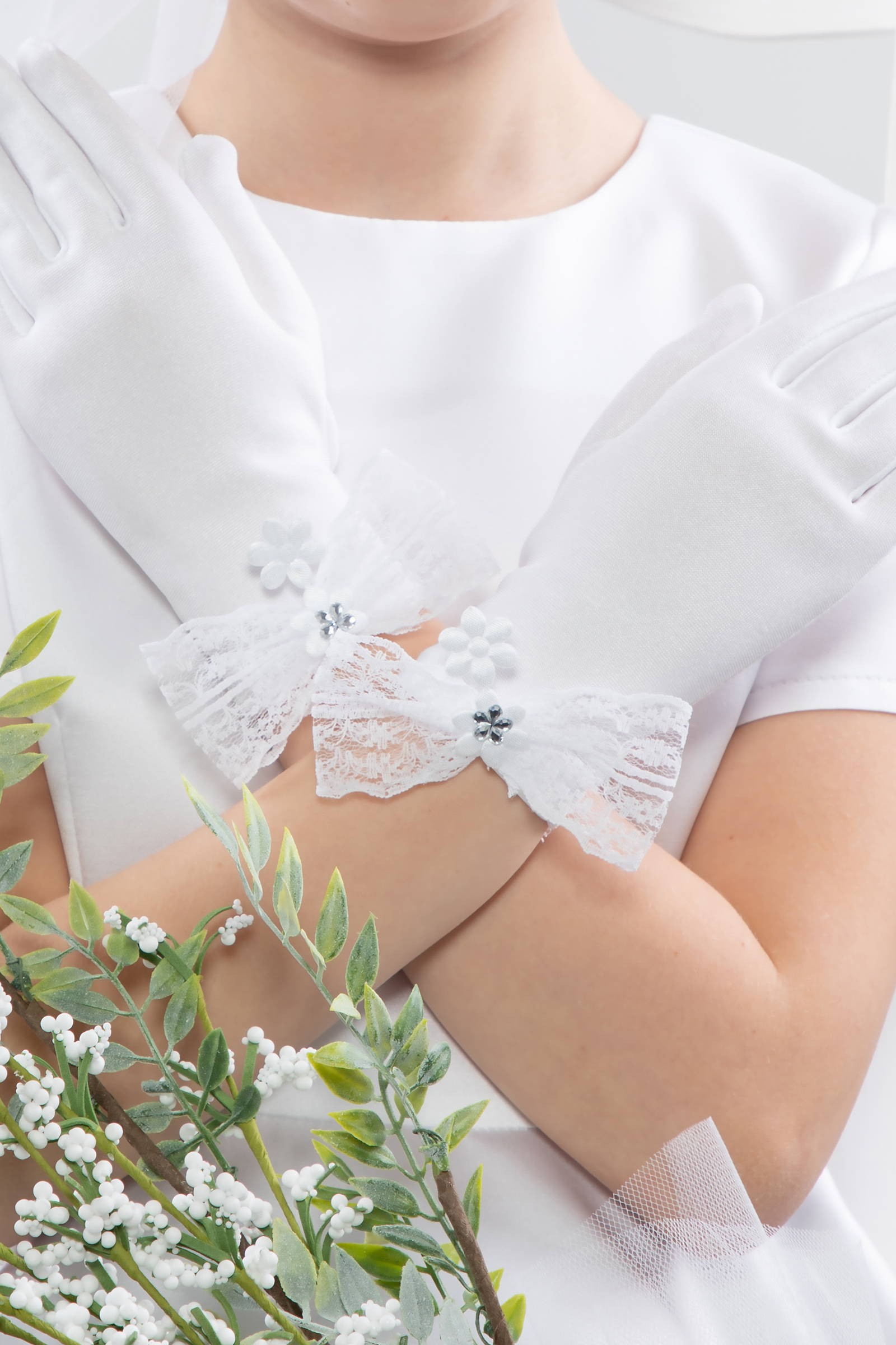 Rękawiczki komunijne klasyczne UK-Nr28 - obraz 0