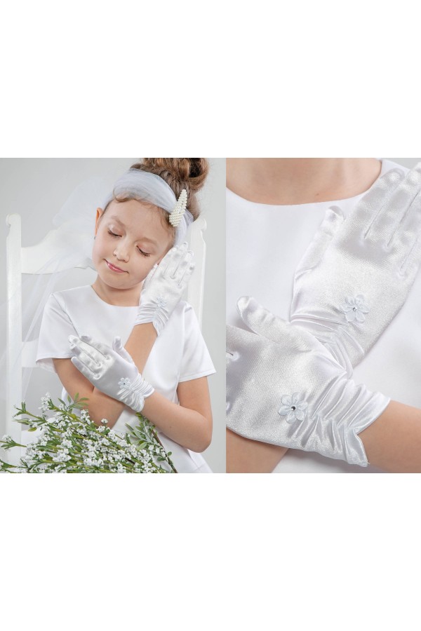 Rękawiczki komunijne klasyczne UK-Nr5 - obraz 0