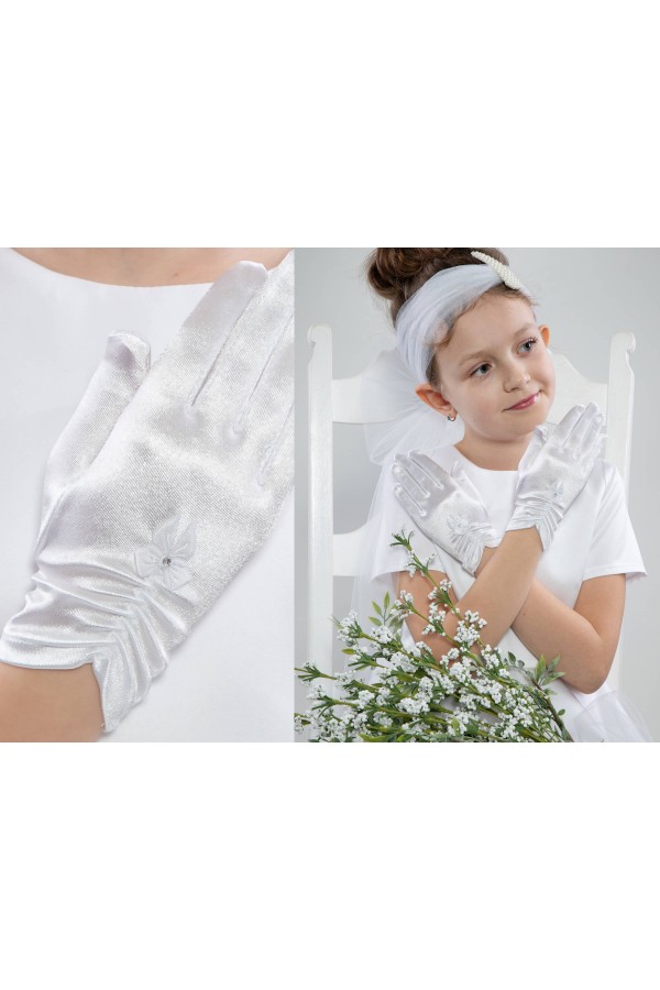 Rękawiczki komunijne klasyczne UK-Nr15 - obraz 1