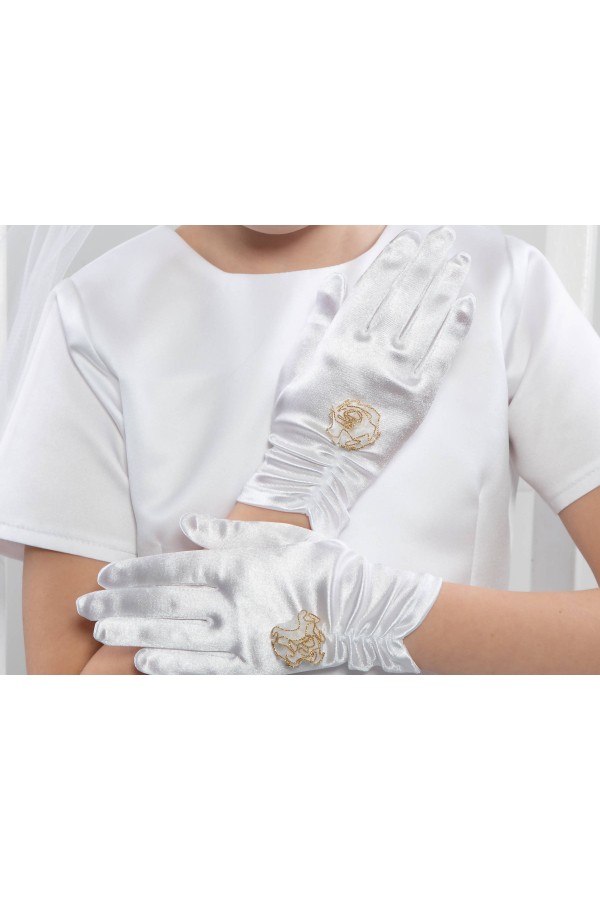 Rękawiczki komunijne klasyczne UK-Nr3a - obraz 2