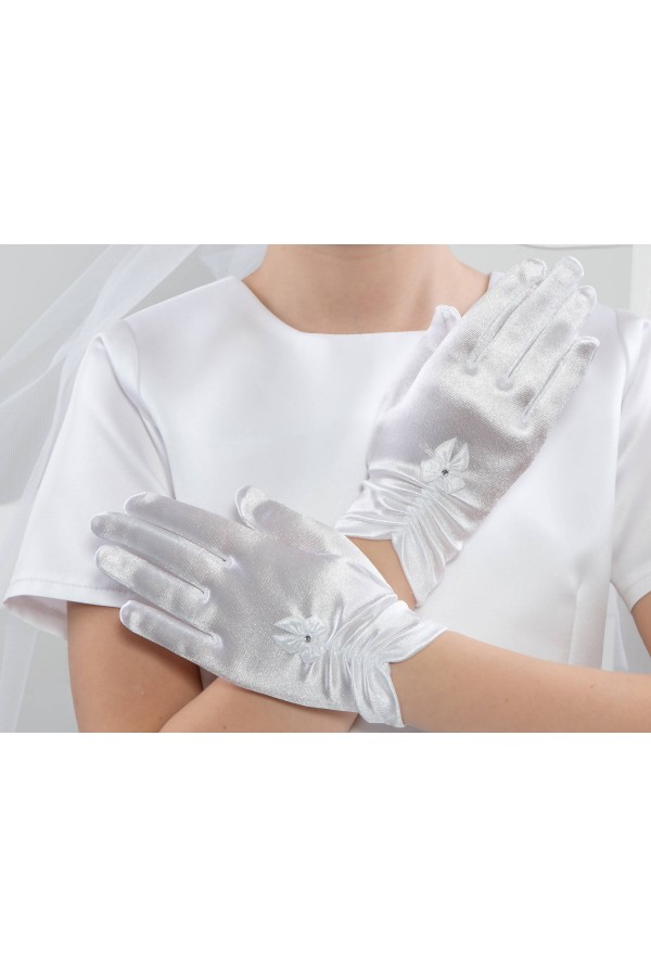 Rękawiczki komunijne klasyczne UK-Nr15 - obraz 2