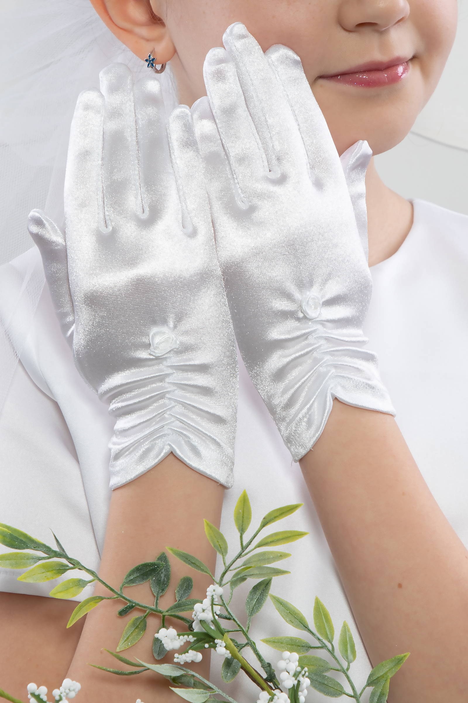 Rękawiczki komunijne klasyczne UK-Nr11 - obraz 0