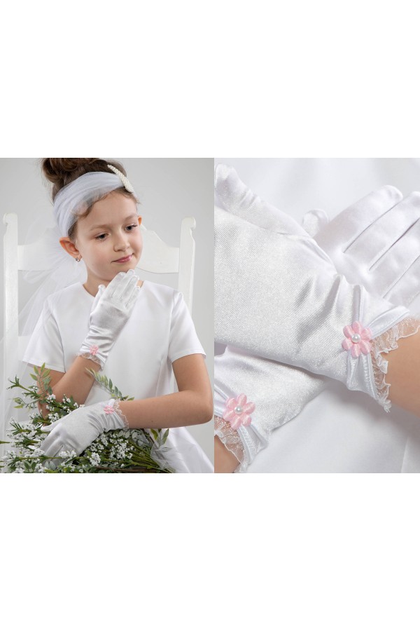 Rękawiczki komunijne klasyczne UK-Nr17 - obraz 1