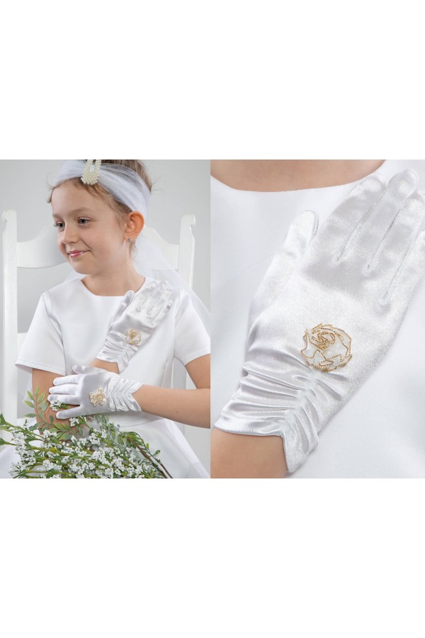 Rękawiczki komunijne klasyczne UK-Nr3a - obraz 3