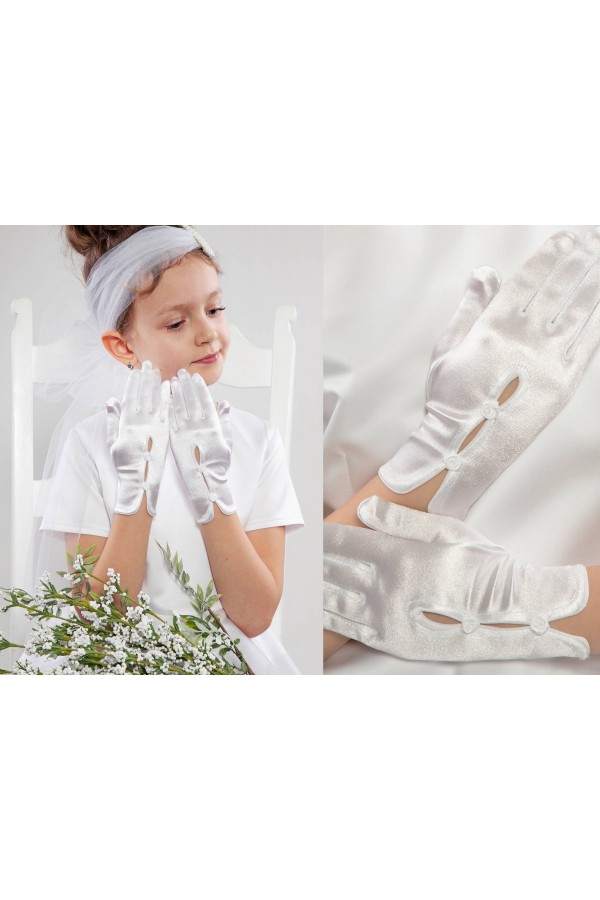 Rękawiczki komunijne klasyczne UK-Nr10 - obraz 1