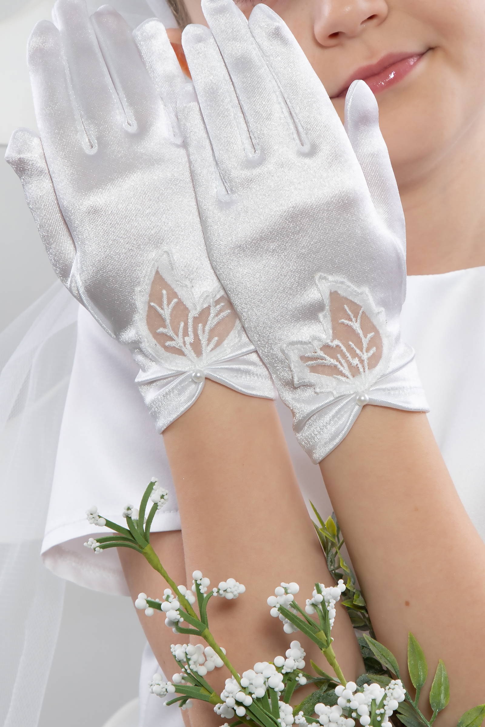 Rękawiczki komunijne klasyczne UK-Nr22 - obraz 0