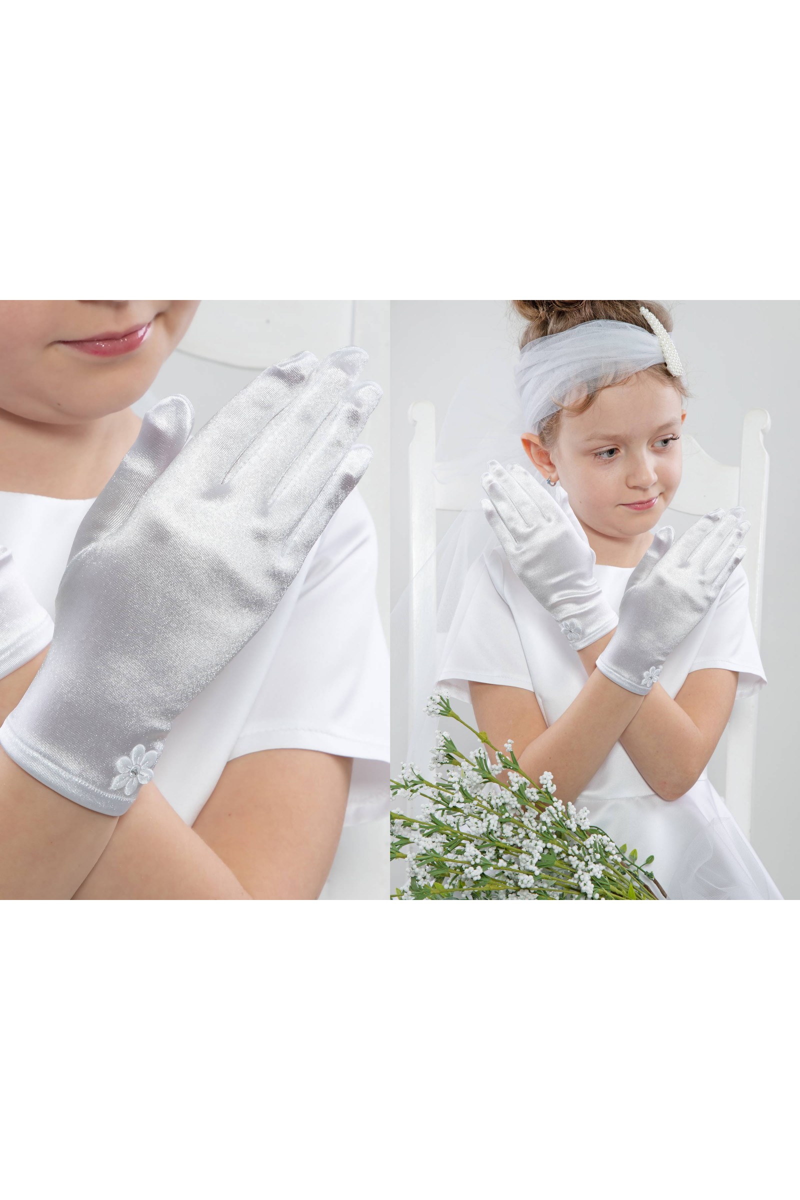 Rękawiczki komunijne klasyczne UK-Nr2 - obraz 3