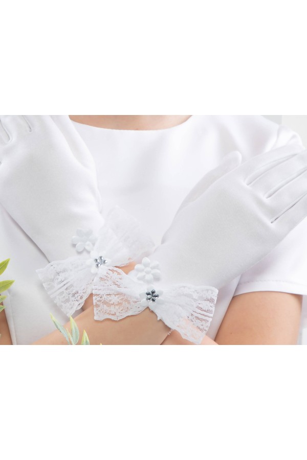 Rękawiczki komunijne klasyczne UK-Nr28 - obraz 2