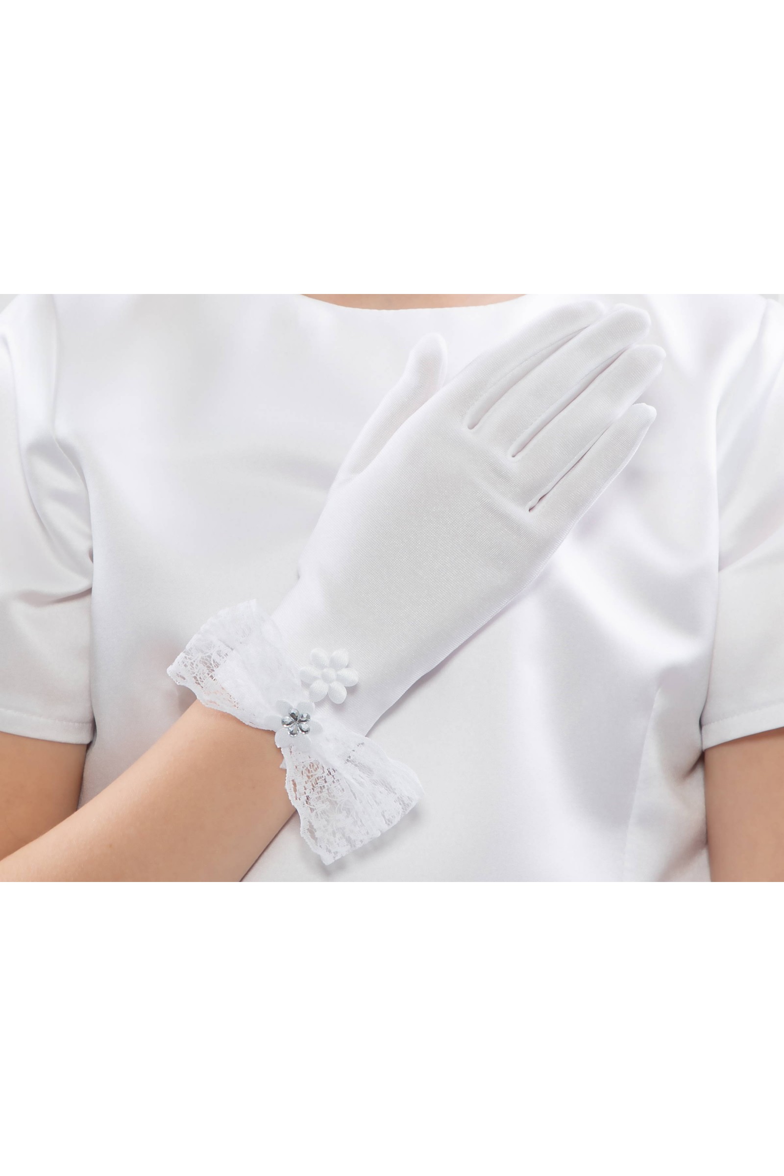 Rękawiczki komunijne klasyczne UK-Nr28 - obraz 4