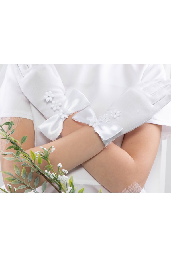 Rękawiczki komunijne klasyczne UK-Nr31 - obraz 3