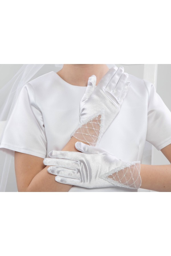 Rękawiczki komunijne klasyczne UK-Nr19 - obraz 2