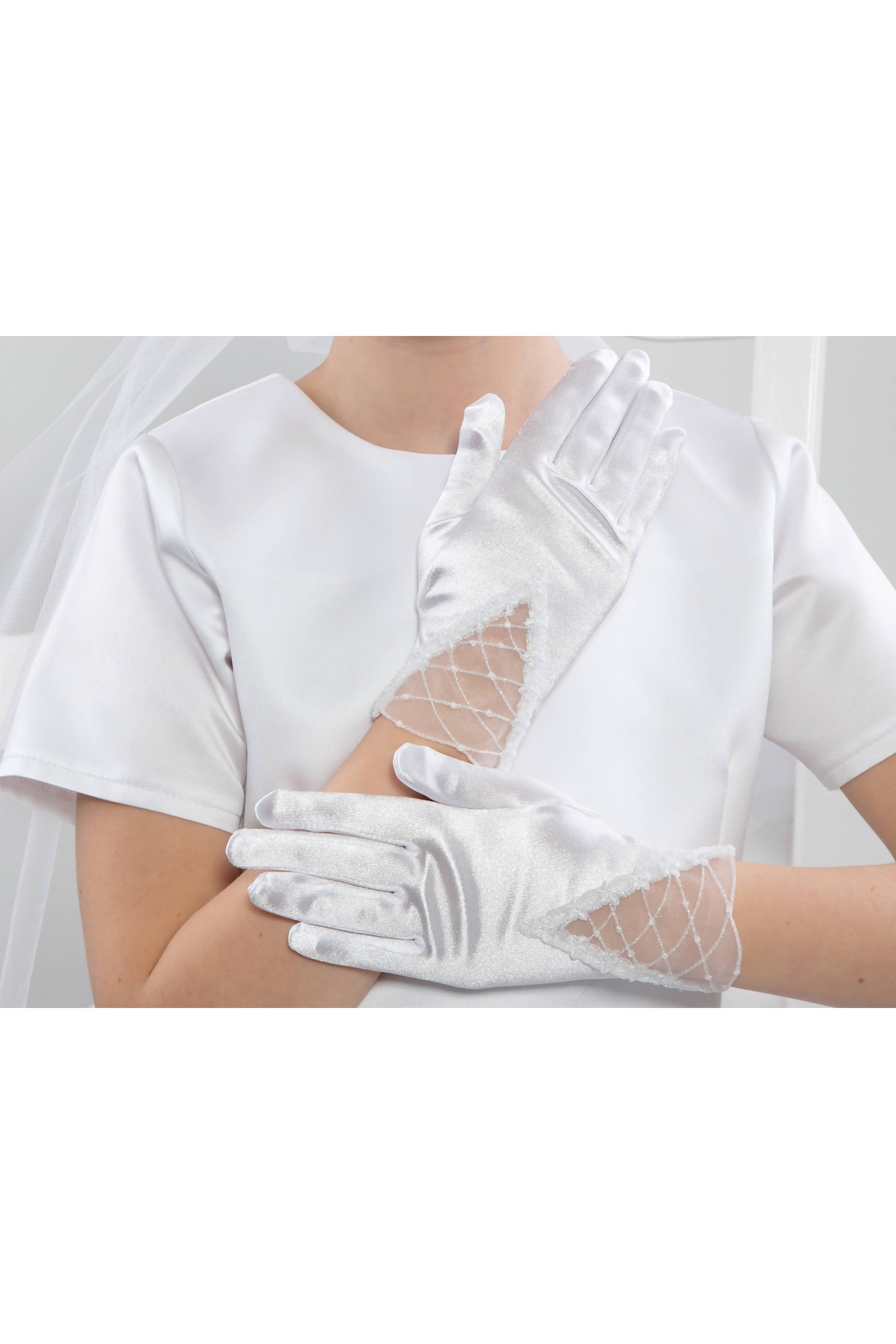 Rękawiczki komunijne klasyczne UK-Nr19 - obraz 2