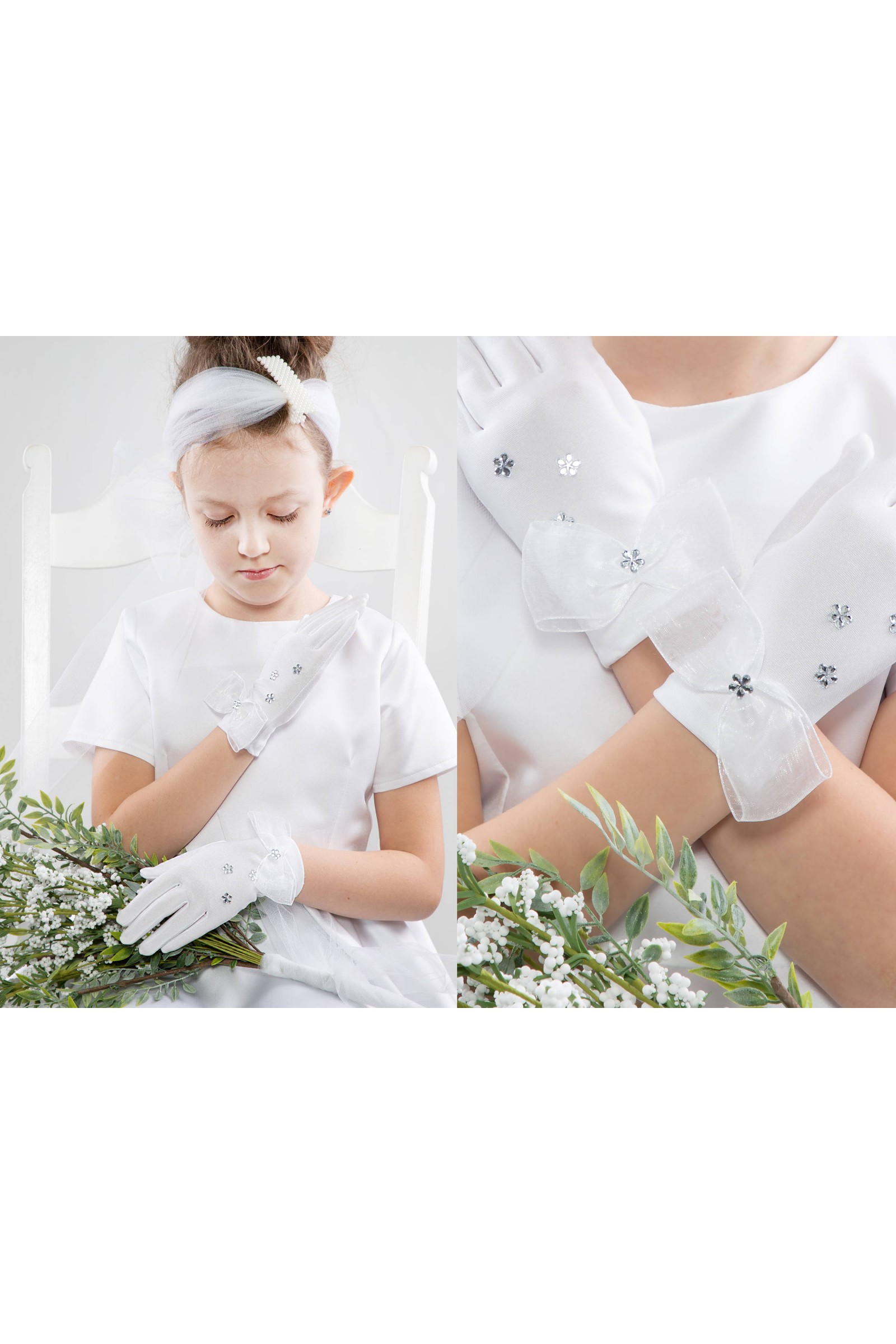 Rękawiczki komunijne klasyczne UK-Nr30 - obraz 1