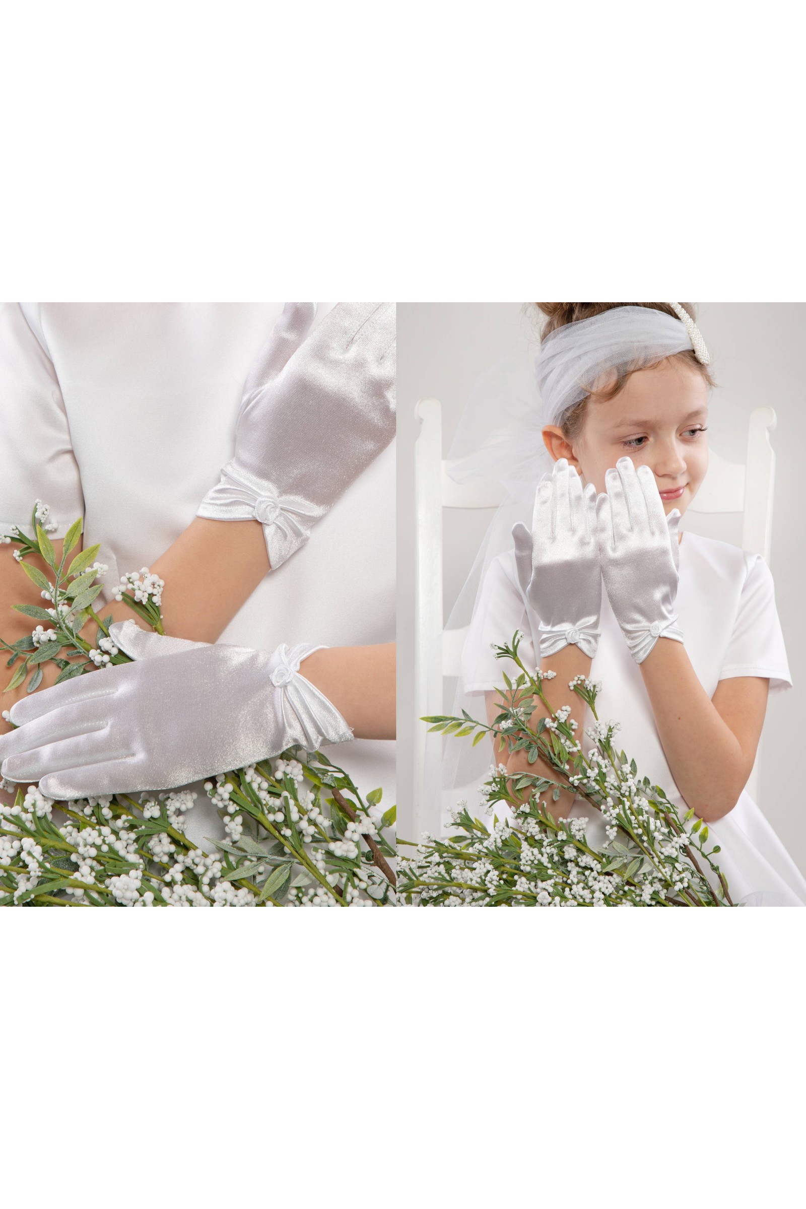 Rękawiczki komunijne klasyczne UK-Nr8 - obraz 3