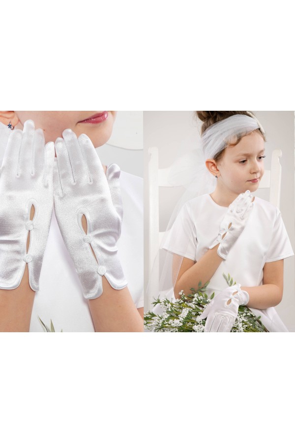 Rękawiczki komunijne klasyczne UK-Nr10 - obraz 2