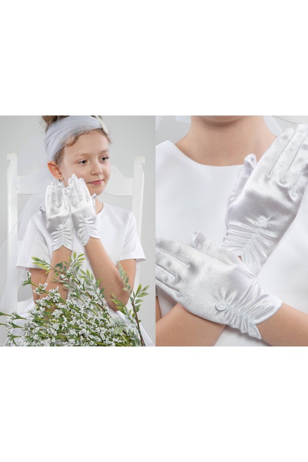 Rękawiczki komunijne klasyczne UK-Nr11 - obraz 1