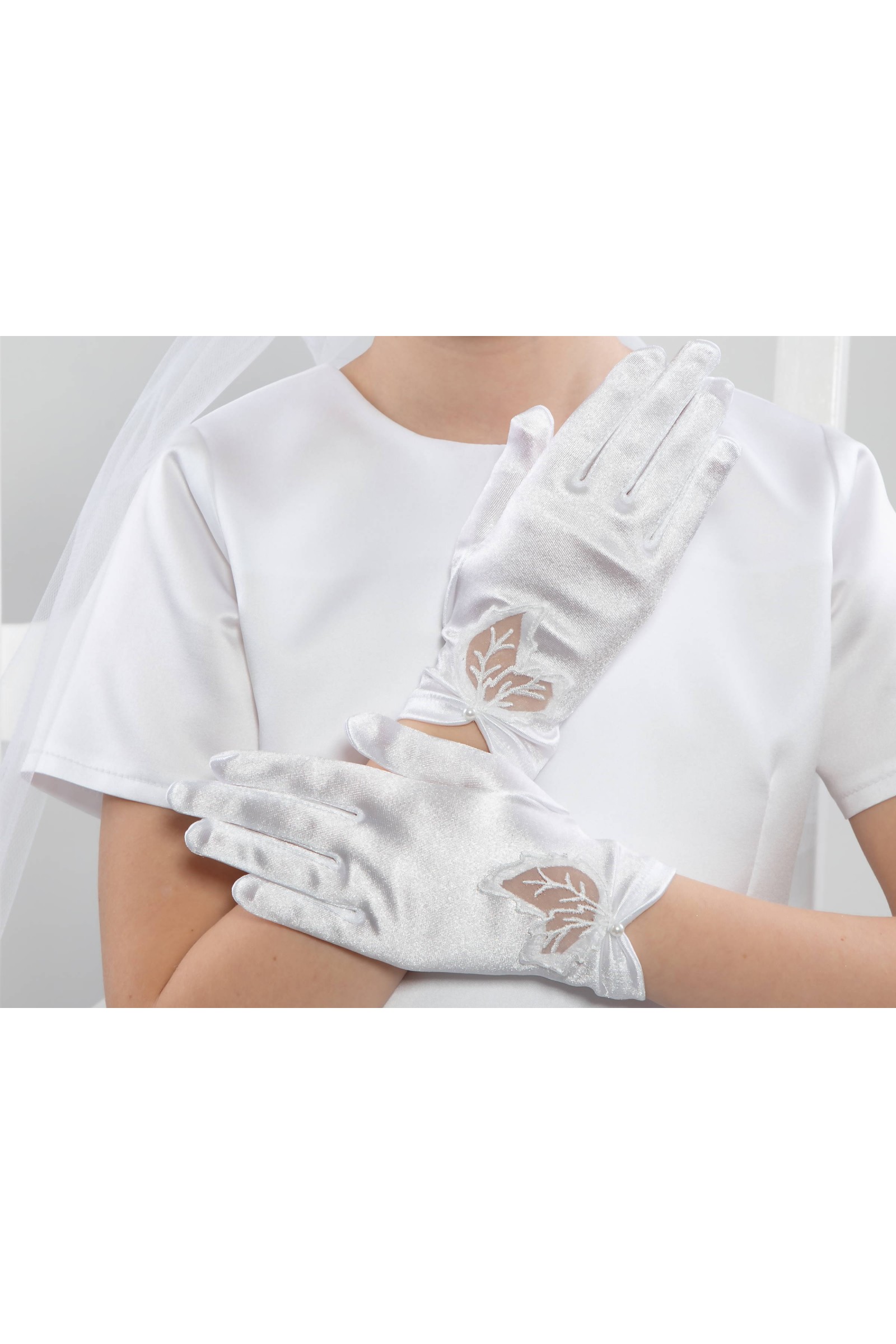 Rękawiczki komunijne klasyczne UK-Nr22 - obraz 2