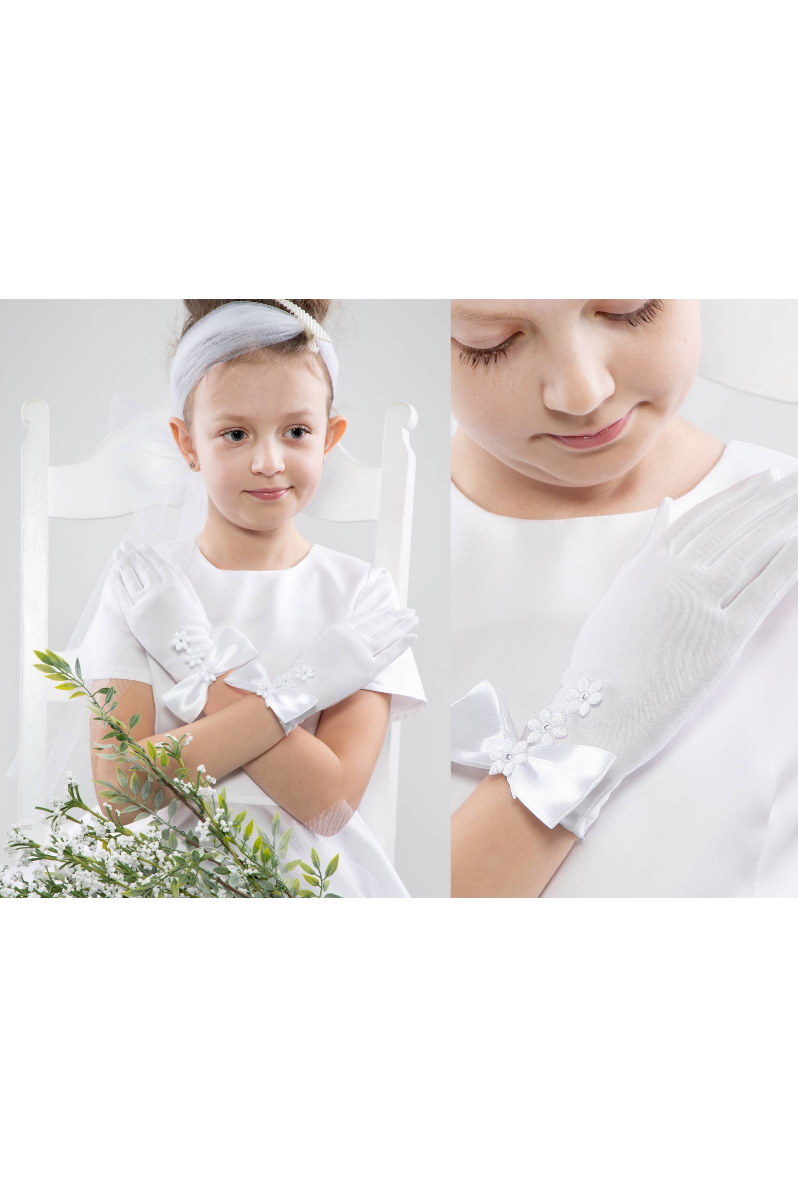 Rękawiczki komunijne klasyczne UK-Nr31 - obraz 2