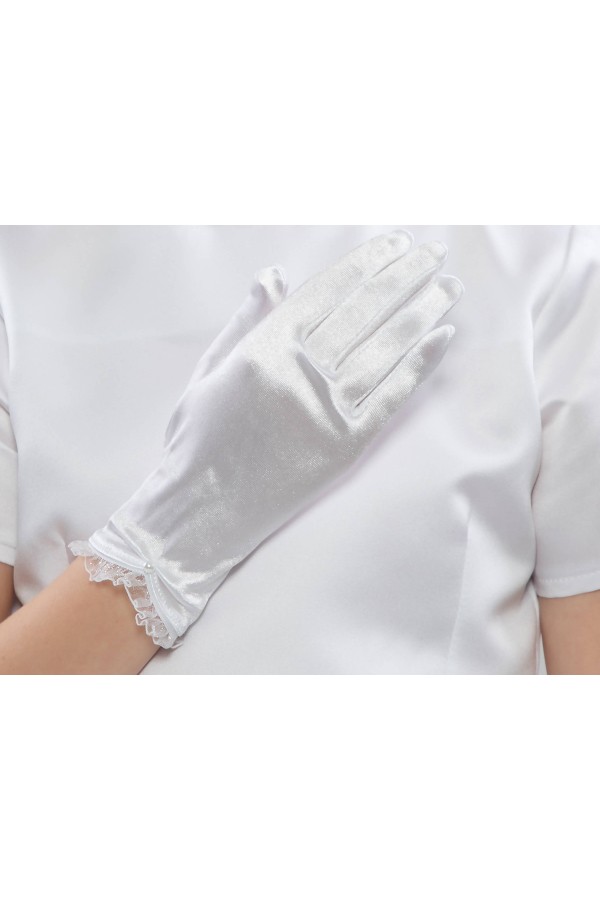 Rękawiczki komunijne klasyczne UK-Nr24 - obraz 4