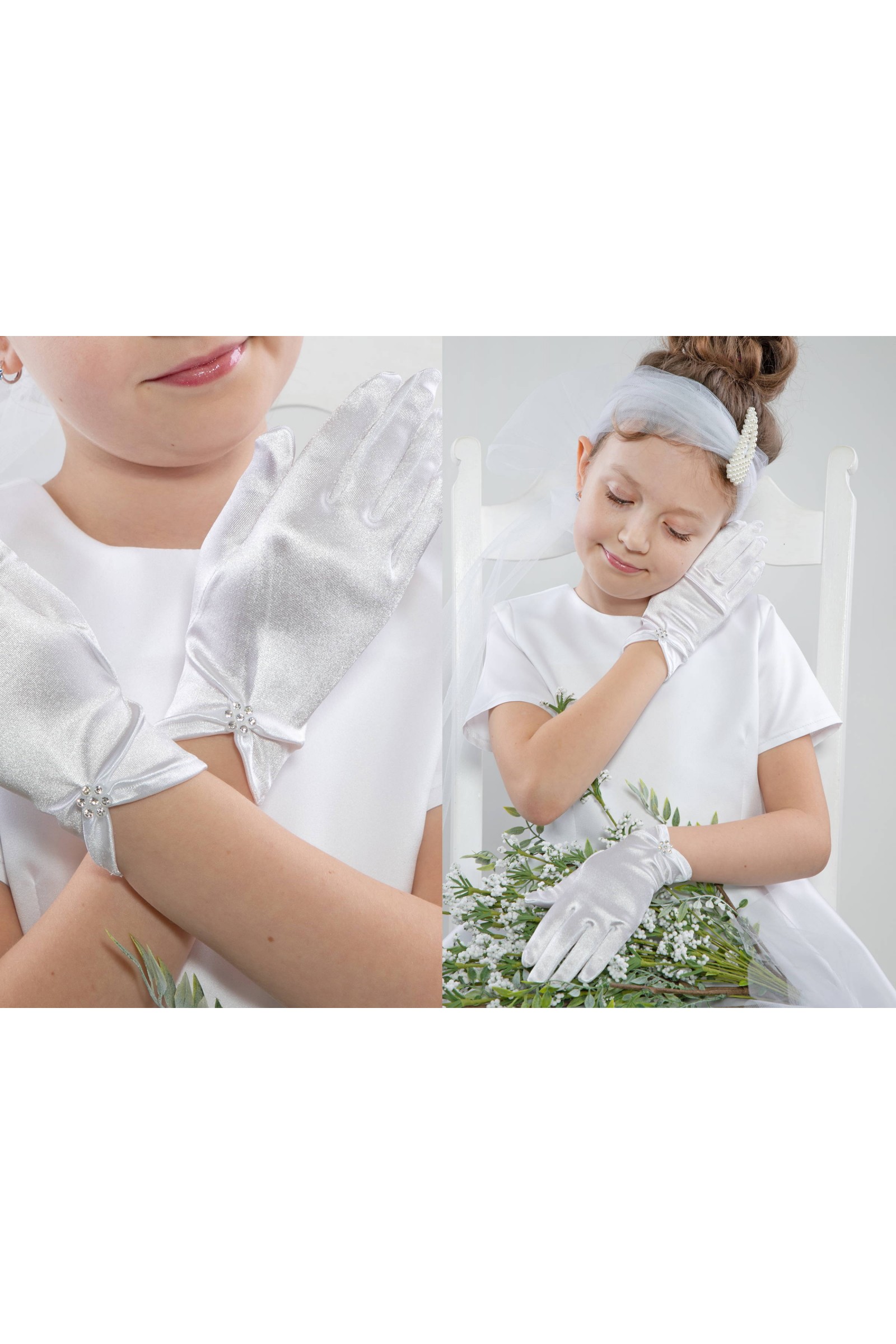 Rękawiczki komunijne klasyczne UK-Nr9 - obraz 2