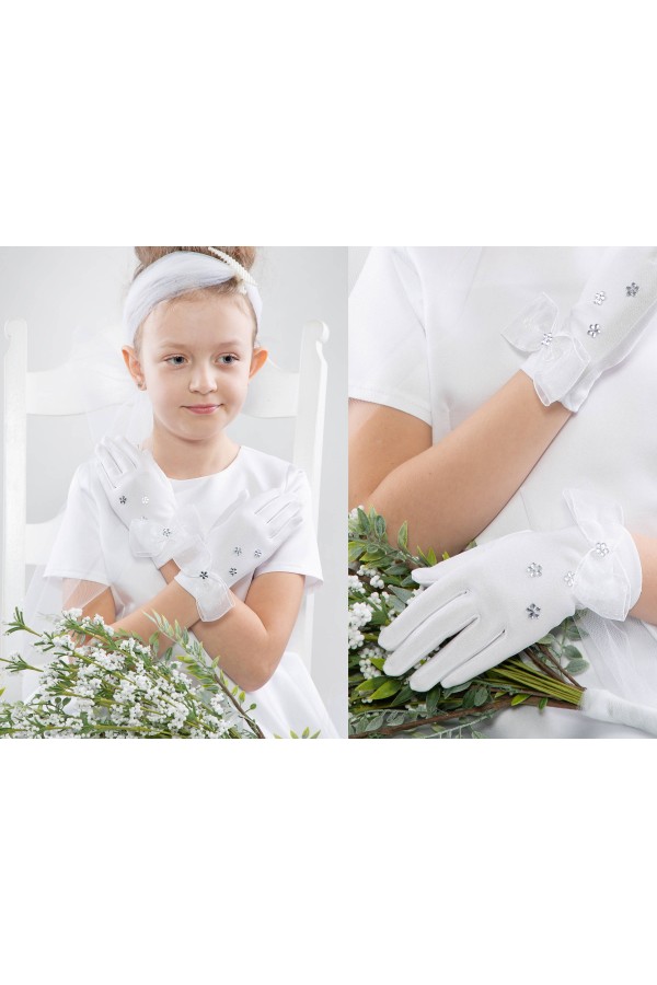 Rękawiczki komunijne klasyczne UK-Nr30 - obraz 3