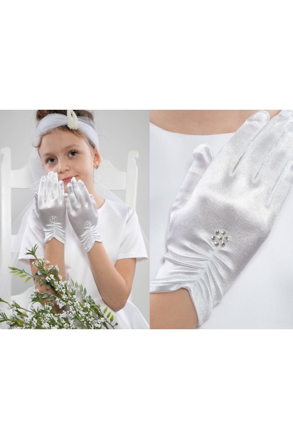 Rękawiczki komunijne klasyczne UK-Nr14 - obraz 3