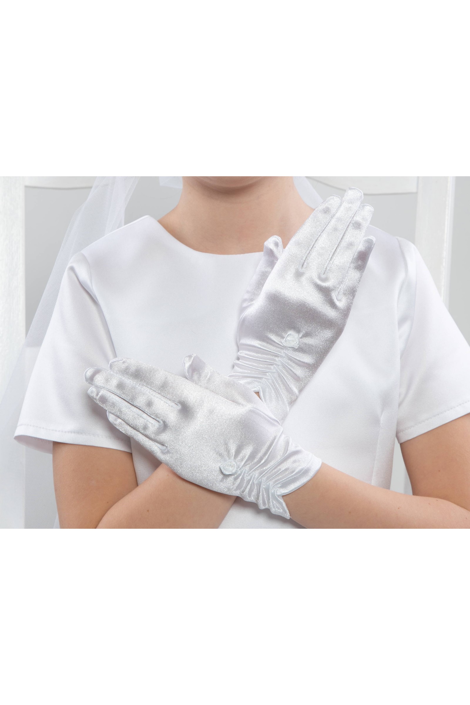 Rękawiczki komunijne klasyczne UK-Nr11 - obraz 2