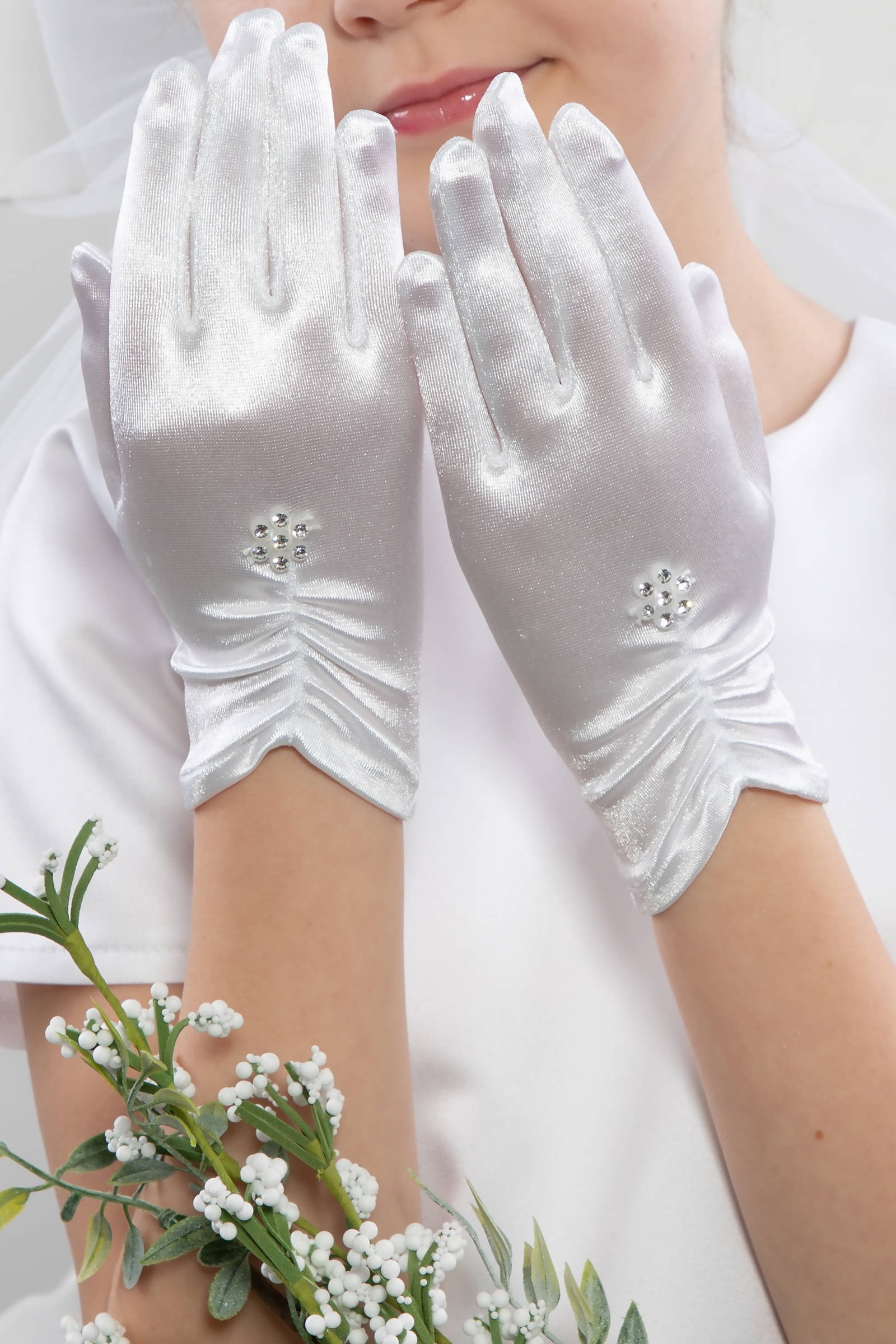 Rękawiczki komunijne klasyczne UK-Nr14 - obraz 0