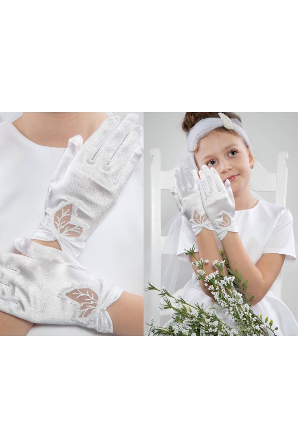 Rękawiczki komunijne klasyczne UK-Nr22 - obraz 3