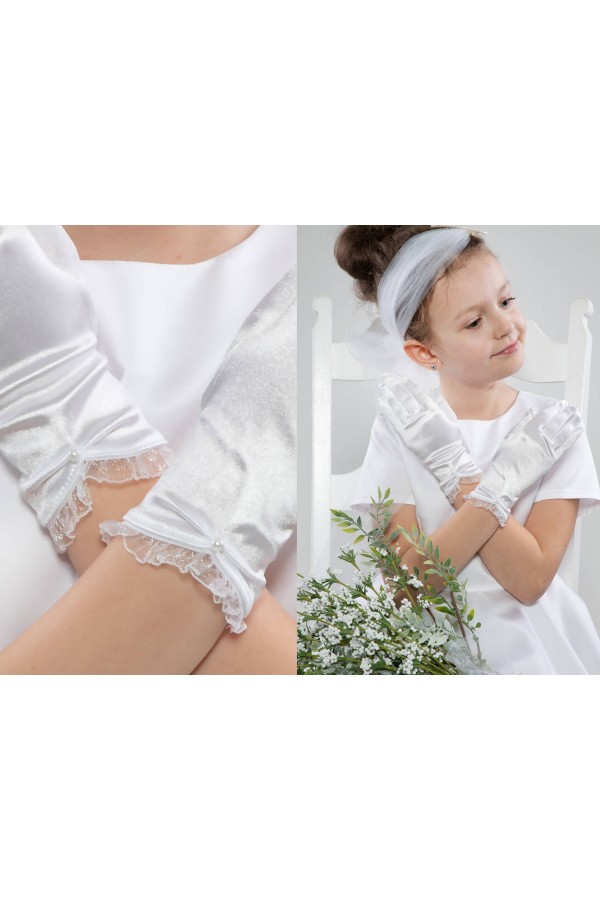 Rękawiczki komunijne klasyczne UK-Nr24 - obraz 3