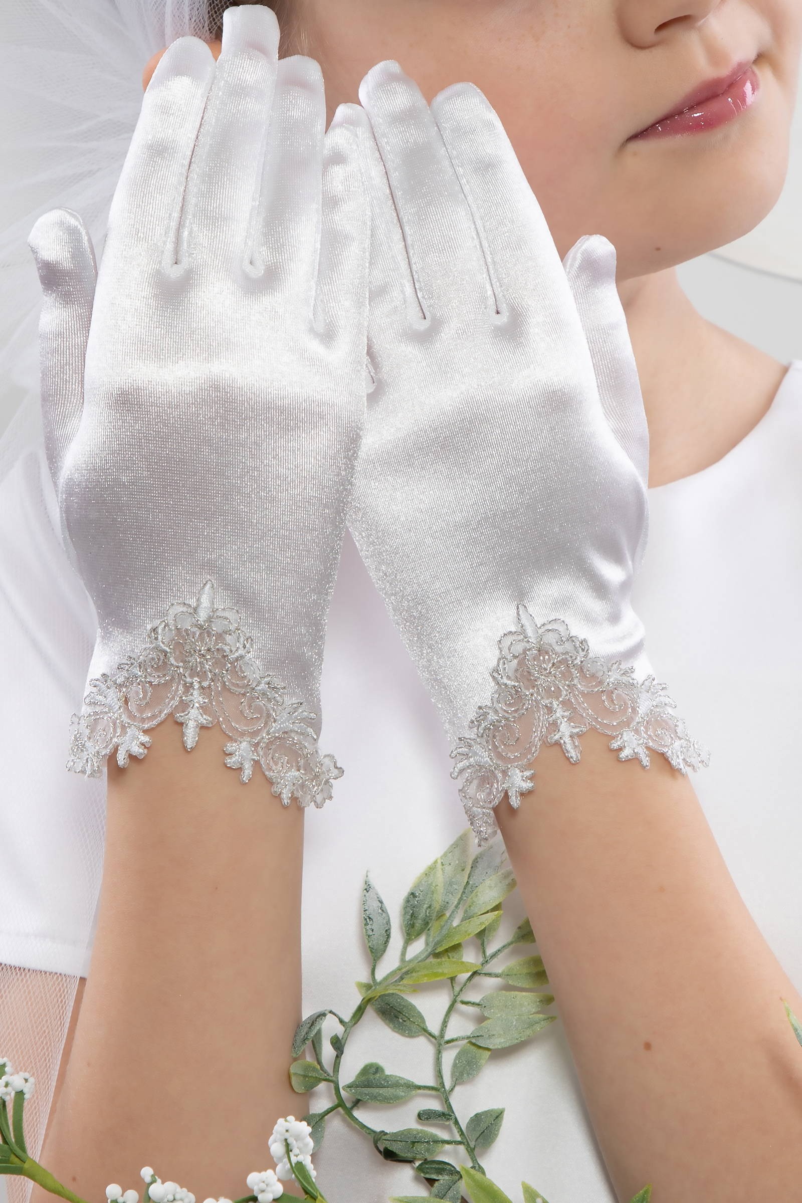 Rękawiczki komunijne klasyczne UK-Nr26 - obraz 0