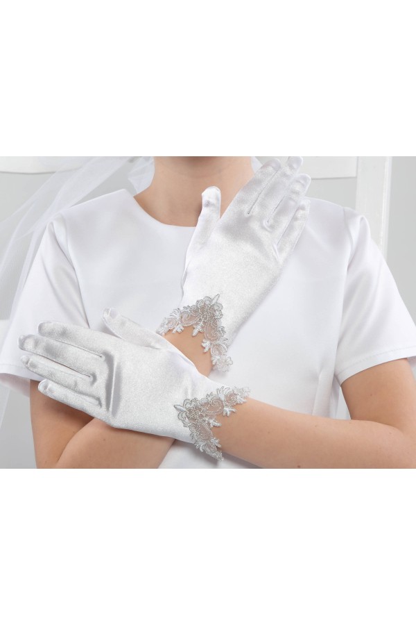 Rękawiczki komunijne klasyczne UK-Nr26 - obraz 2