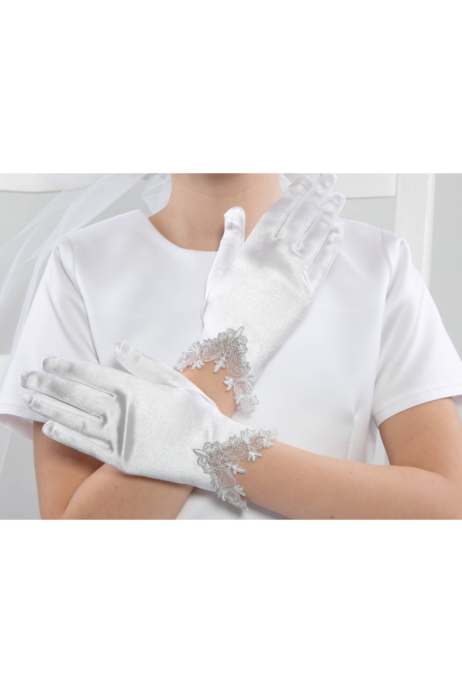 Rękawiczki komunijne klasyczne UK-Nr26 - obraz 2