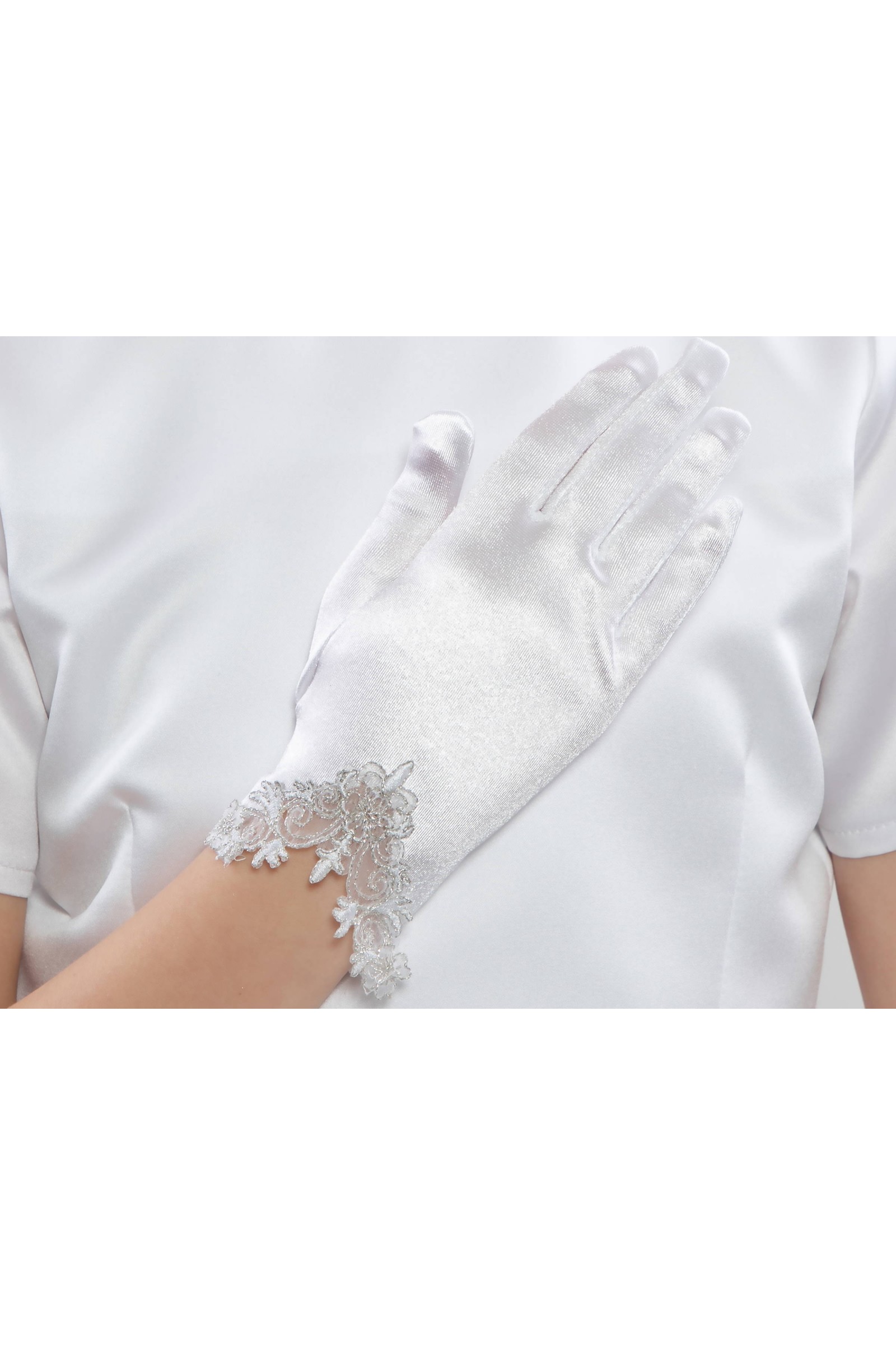 Rękawiczki komunijne klasyczne UK-Nr26 - obraz 4