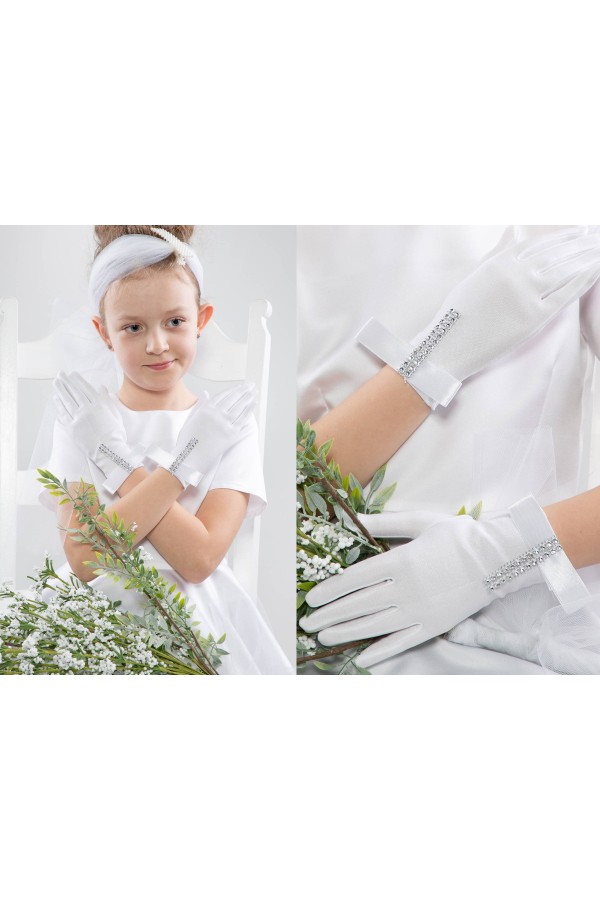 Rękawiczki komunijne klasyczne UK-Nr29 - obraz 4