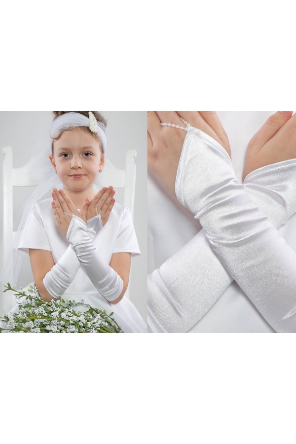 Rękawiczki komunijne na palec UK-Nr0/d - obraz 1