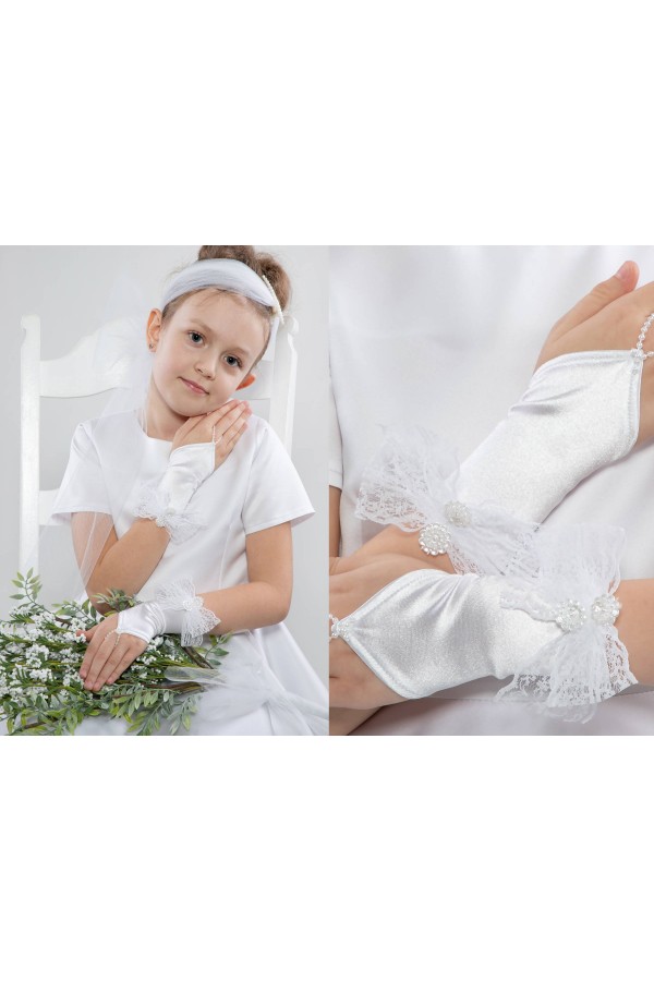 Rękawiczki komunijne na palec UK-Nr3/p - obraz 1